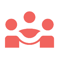 Red icon showing a group of 3 people